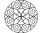 Disegno Mandala 13 pitturato su fiori 1