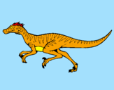 Disegno Velociraptor  pitturato su matteo