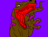 Disegno Velociraptor  II pitturato su anto