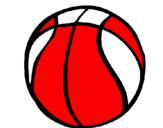 Disegno Pallone da pallacanestro pitturato su paolo