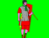 Disegno Soldato romano  pitturato su alessandro