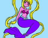 Disegno Sirena con le perle  pitturato su ISABELLA