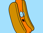 Disegno Hot dog pitturato su sara e giulia