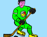 Disegno Giocatore di hockey su ghiaccio pitturato su andre