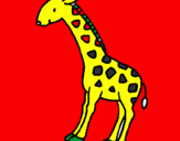 Disegno Giraffa  pitturato su francesca
