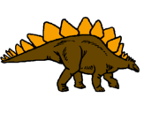 Disegno Stegosaurus  pitturato su valerio
