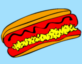 Disegno Hot dog pitturato su andre