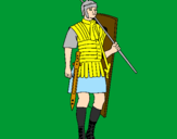 Disegno Soldato romano  pitturato su inter