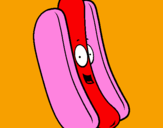 Disegno Hot dog pitturato su alessio