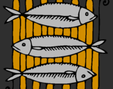 Disegno Pesce pitturato su AURORA
