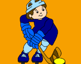 Disegno Bambino che gioca a hockey  pitturato su Salvo Minardo