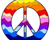 Disegno Simbolo della pace pitturato su titti