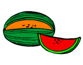 Disegno Melone  pitturato su Gabriele