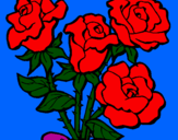 Disegno Mazzo di rose  pitturato su Emilia