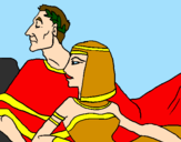 Disegno Cesare e Cleopatra  pitturato su deborah