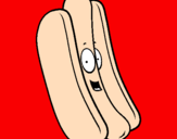 Disegno Hot dog pitturato su marianna
