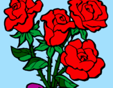 Disegno Mazzo di rose  pitturato su Francesca