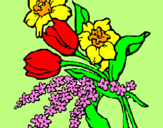 Disegno Mazzo di fiori pitturato su dragokingdra  98