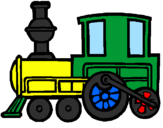 Disegno Treno  pitturato su trenino