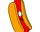 Disegno Hot dog pitturato su topazia