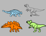 Disegno Dinosauri di terra  pitturato su valerio