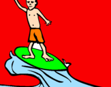 Disegno Surf pitturato su katia