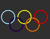 Disegno Anelli dei giochi olimpici  pitturato su ALESSIO SANSONETTI