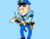 Disegno Poliziotto che fa la multa pitturato su giovanni