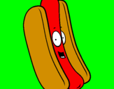 Disegno Hot dog pitturato su GABRI