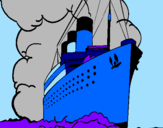 Disegno Nave a vapore pitturato su Emilia