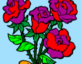 Disegno Mazzo di rose  pitturato su ROSETTE!