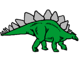 Disegno Stegosaurus  pitturato su tisauro