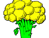 Disegno Broccoli  pitturato su titti