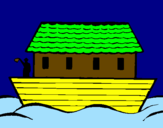 Disegno Arca di Noè  pitturato su simone