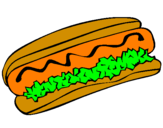 Disegno Hot dog pitturato su RAYANE