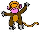 Disegno Scimmietta pitturato su tisauro