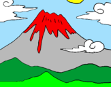 Disegno Monte Fuji pitturato su ELENA CORTI