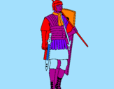 Disegno Soldato romano  pitturato su LUIGI
