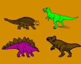 Disegno Dinosauri di terra  pitturato su giovi turok