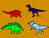 Disegno Dinosauri di terra  pitturato su Andrea B.