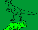 Disegno Triceratops e Tyrannosaurus Rex pitturato su elias
