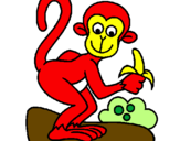 Disegno Scimmietta  pitturato su scimmia1