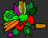 Disegno verdure  pitturato su annalisa