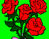 Disegno Mazzo di rose  pitturato su ema