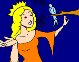 Disegno Principessa che canta pitturato su Lucrezia