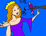 Disegno Principessa che canta pitturato su giuseppe