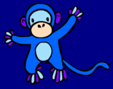 Disegno Scimmietta pitturato su  emma     