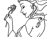 Disegno Principessa con una rosa pitturato su simyangel