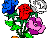 Disegno Mazzo di rose  pitturato su Lucia
