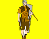 Disegno Soldato romano  pitturato su p